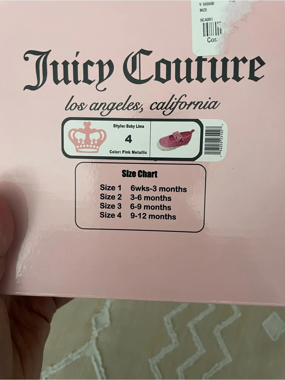 Juicy Couture Pink Glitter Mary Jane with‎ Rainbow Logo Strap